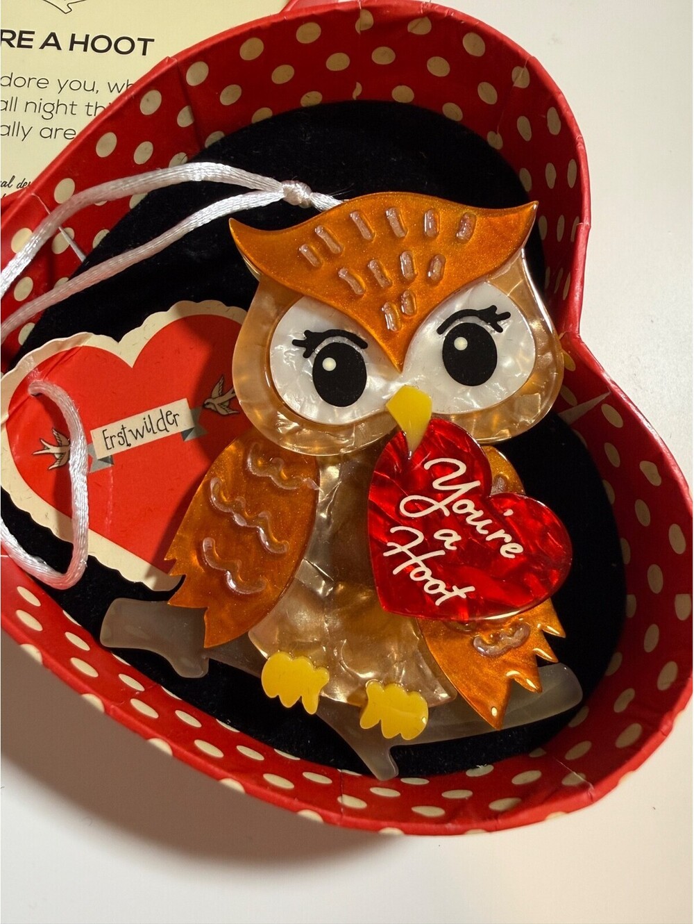 You're a Hoot Brooch - Erstwilder Valentine's Day 2020 Owl Retro Cute Love Pin
